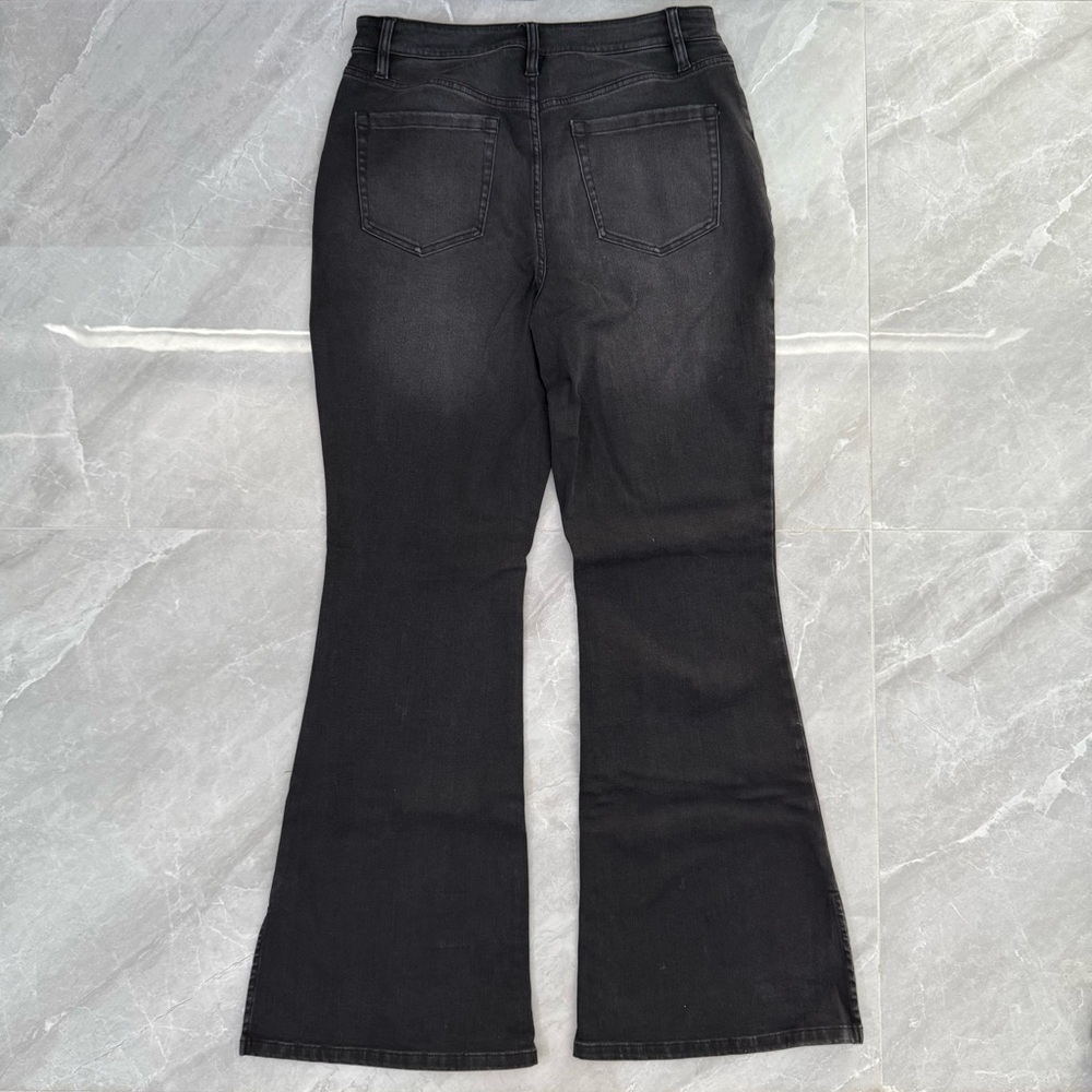 NWOT Women’s INC Denim High-Rise Rhinestone Studded Flare Jeans Plus Size 14 - Picture 10 of 16